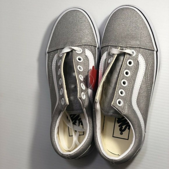 Vans Old Skool Sparkle Shimmer Silver Sneakers - Picture 2 of 9